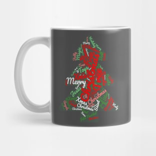 Christmas Tree Word Cloud T-Shirt - Gift For Christmas Party Mug